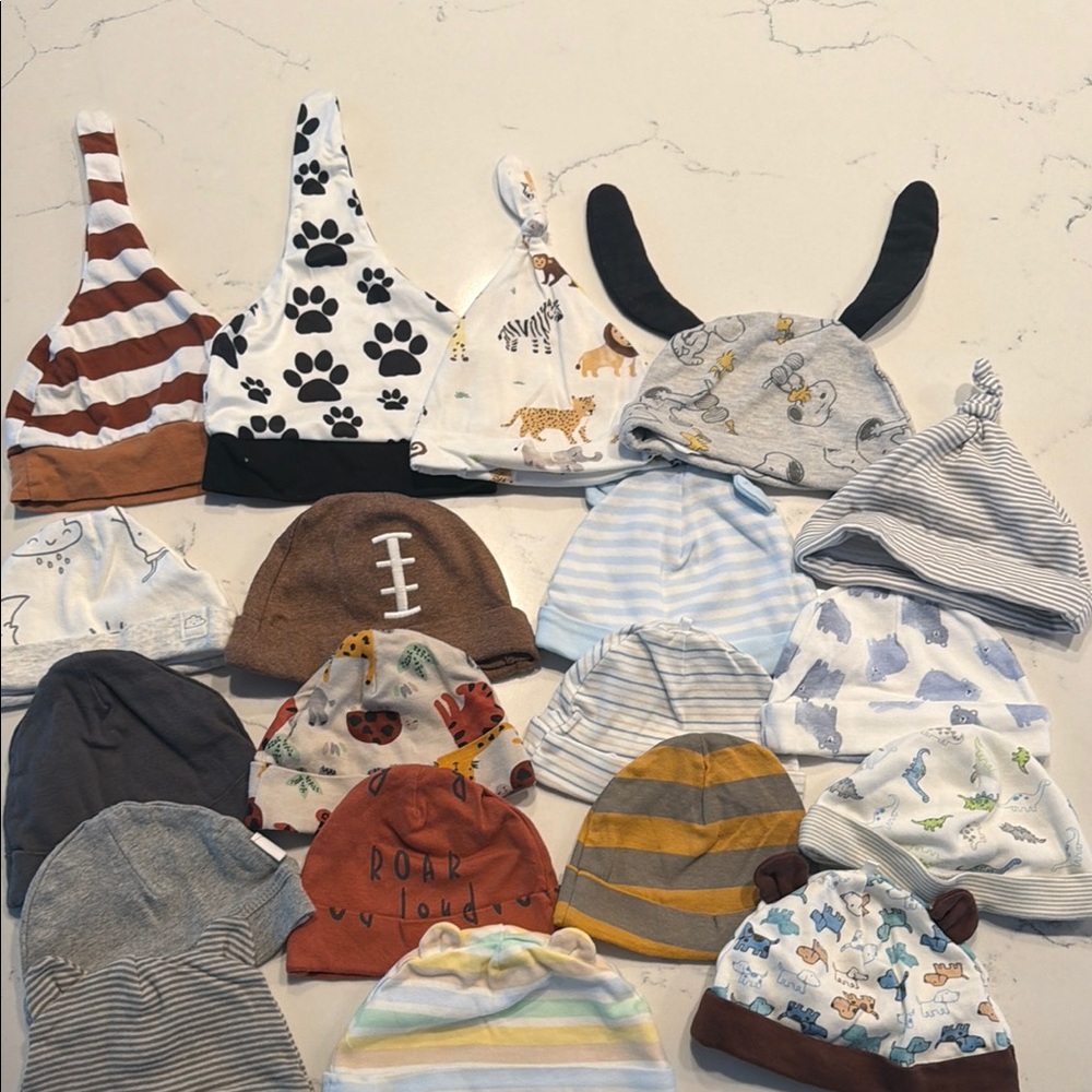 Assorted Baby Knit Hat - Brown, Gray, Blue & Multi Color Options